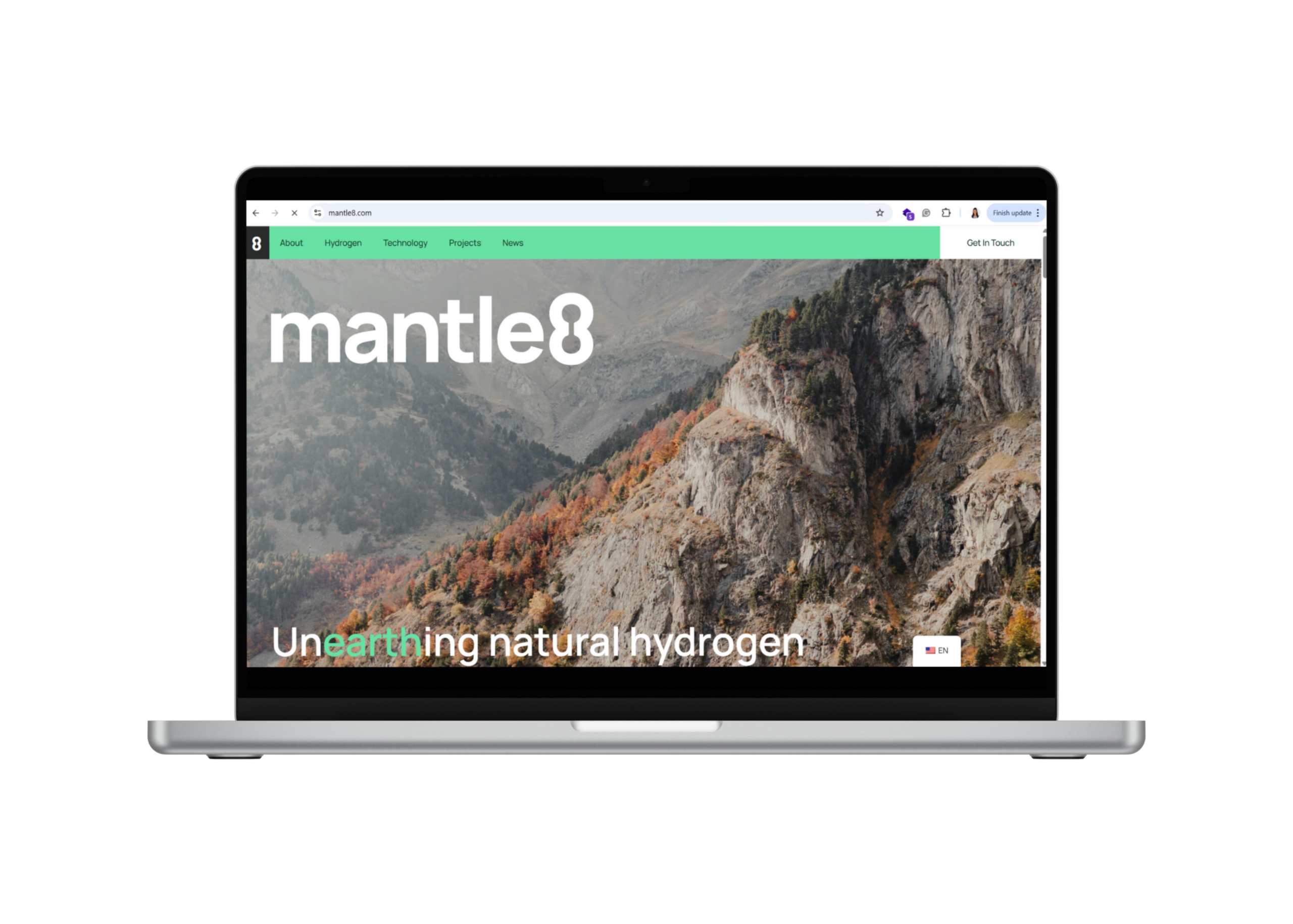 Mantle8 homepage mock-up
